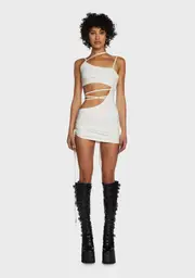[DARKER WAVS] Replay Strappy Mini Dress - White