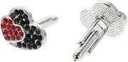 2pcs Cufflinks Shirt Studs Cuff Buttons Shirt Cufflinks Shirt Sleeve Embellishwoment Metal Cuff Links Heart Cufflinks Tuxedo Cufflinks for Women Zinc Alloy Yardenfun
