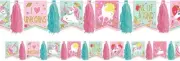 Magical Unicorn Glitter Pennant Tassel Garland