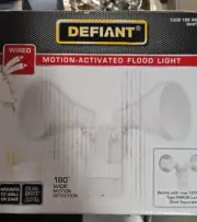 DEFIANT PAR 180 Degree White Motion Sensor Dusk-to-Dawn Security Flood Light