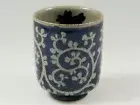 Arita yaki porcelain Japanese Green Tea cup Yunomi Arabesque Dami Blue L