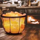 Basket Himalayan Salt Lamp with Salt Chunks – Real Pink Salt 6-10 LB Dimmer
