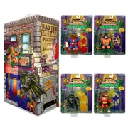 Teenage Mutant Ninja Turtles 1993 Sewer Heroes Turtles 4 Pack 4.5 inch Action Figure Bundle and Case