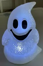 Vintage Halloween White Ghost Light Up Melted Plastic Popcorn 6.5” Tall Kmart