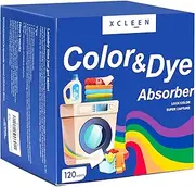 Xcleen Color Absorber Laundry Sheets 120 Count, Dye Catcher to Prevent Clothes from Smearing, Fragrance Free Color Trapping Sheets for Home School or Apartment