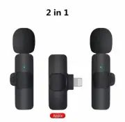2 Lavalier Wireless Microphone Audio Video Recording Mini Mic For Android/iphone