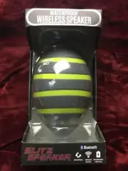 iHip Waterproof Wireless Bluetooth Blitz Speaker. Lime Green/Gray Football. New!