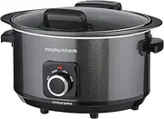 Morphy Richards 460020 Sear, Stew and Stir 3.5L Slow Cooker with Hinged Lid, 163 W, 3.5 liters, Black