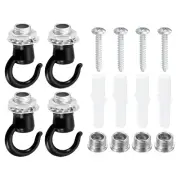 39mmx23mm Ceiling Hook, 4 Pack Screw Hooks Light Fixtures Accessory Black