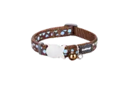Cat Collar | Dots [Blue on Brown] \ by Red Dingo