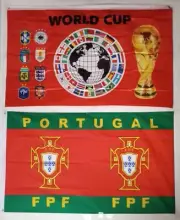 1 PORTUGAL FEDERATION FLAG + 1 GENERIC WORLD CUP FLAG (3X5 FT) FOR $40