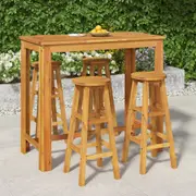Solid Wood Acacia Garden Dining Set 120/160cm Table Length vidaXL