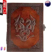 Leather Journal Double Dragon Journal/Writing Notebook Diary/Bound Diaries 7x5