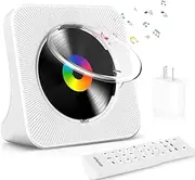 SHIWAKOTO Portable CD Player with Bluetooth, Home CD Player with LED Screen, USB Port, FM Radio, AUX Port, Compact Audio Music Player with Remote