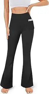 [M2M STYLE] High Waist Flare Yoga Pants for Women - Bootcut Workout Leggings with Pockets, Tummy Control, Non-See-Through, Stretchy & Squat Proof