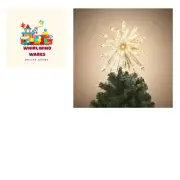Electric Lighted Glittered Acrylic Starburst Tree Topper with 50 Lights 13.5" H