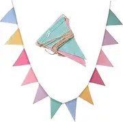 Party Decorations 4m Colorful Jute Linen Pennant Flags Banner Birthday Wedding Christmas Party Decorations Bunting Banners Hanging for Home Decor (Color : 1PCS)