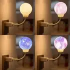 Moon Smart Night Light,Voice Activated LED Lamp,USB Plug-In Bedroom Night Light