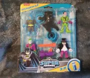 Fisher Price DC Super Friends Imaginext: Batman w/Bike, Riddler, Joker & Penguin