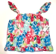NWT Girl's Old Navy Floral Print Flutter Sleeve Smocked Top - Size XL 14-16