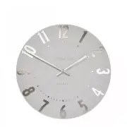 Thomas Kent Mulberry Wall Clock Foiled Arabic Numerals Open Face (Silver Cloud)