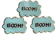 [Novel Merk] BOOM, POW, & Comic Icons Lapel Pin, Hat Pin & Tie Tack Set - with Clutch Back