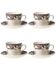 Spode Delamere Set of 4 Teacups & Saucers