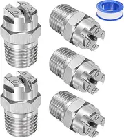 uxcell 5-Pack Flat Fan Spray Tip, 65 Degree 1/4BSPT Male Stainless Steel Pressure Washer Nozzles Cleaner Nozzle Replacement W Sealing Tape for Water Guns (2mm Orifice)