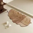 Leaf Shaped Diatom Mud Mat Creative Leaf Bath Mat Living Room