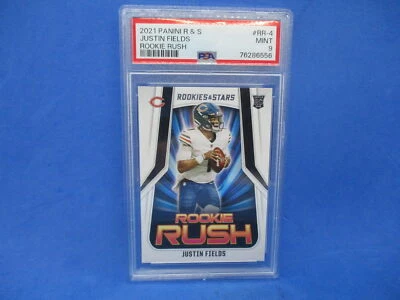 2021 Panini Rookies & Stars Rush Orange /99 Justin Fields PSA 9 MINT Rookie RC