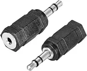 uxcell 3.5mm Male to 2.5mm Female Connector Adapters Couplers 2Pcs for Stereo Video TV Cable Convert