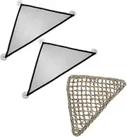 GANAZONO 3Pcs Lizard Hammock Set with Grass Mat for Geckos and Reptiles Shape Pet Hanging Bed Comfortable and Safe Climbing Accessory for Bearded Dragons and Other Pets