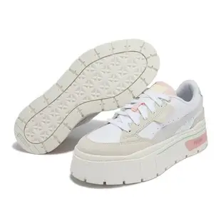 Puma 休閒鞋 Mayze Stack Luxe Wns 女鞋 米白 粉紅 厚底 增高 麂皮 鬆糕鞋 38985304