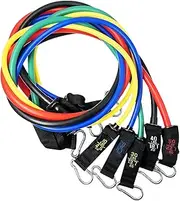 Complete Workout Set: Resistance Bands with Handles, Exercise Bands for Flexibility, Weighted Arm Weights, Ankle Cable Straps, Unisex Sweat Bands - Perfect Home Exercising Equipment