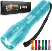 Gorilla Grip Powerful LED Tactical Flashlight, 750 FT High Lumens 5, Turqoise