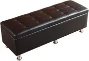 Folding Storage Chest Storage Blanket Box Ottoman Seat Ottoman Storage Box Ideal for Toy Box Bed End Shoe Bench Hallway Seating(Black,40x40x40cm)