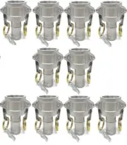 (10 Pack) 1" Aluminum Type C | Camlock Female Coupler x Hose Barb Shank