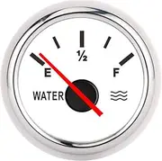 Water Tank Level Gauge, 2in Pointer Liquid Indicator, High Accuracy Universal for Marine Boat Truck RV (White)