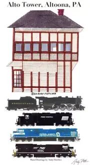 Alto Tower PRR, PC, Conrail, NS 11"x17" Railroad Poster by Andy Fletcher signed