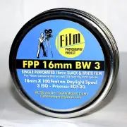 16MM FILM - Single Perforated - FPP Cine16 BW NEGATIVE - 3 ISO - 100 FT