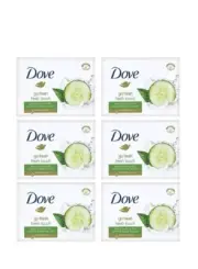 6 Bars Dove - Fresh Touch Soap Bars - Cucumber & Green Tea Scent 90g