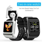 2023 Newest 2 in 1 Intelligent Watch Tws Bluetooth-compatible Headset Blood Pressure Heart Rate Monitor Smartwatch Sports Bracelet Color Grey