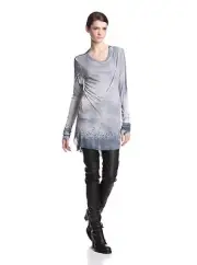 NEW Ann Demeulemeester Women's Blue And White Long Sleeve Shirt Size 42