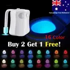 16 Colors Toilet Bowl LED Night Light Motion Activated Seat Sensor Lamp Bathroom