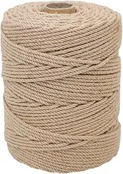 Jute Twine, 328 feet Natural Jute Rope for Home, 6MM Garden Jute String, Well Braided Jute Rope, Jute Twine String Rope for DIY Arts Crafts, Floristry, Gift Wrapping, Decoration, Bundling, Gardening