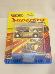MATCHBOX SUPERFAST 1936 FORD SEDAN CUSTOM, GOLD, REAL RIDERS, NEW IN PACK