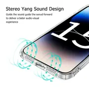 LEEU DESIGN For iPhone 15 Pro Max Acrylic + TPU Phone Case with 6D Sound Hole Drop Proof Cover