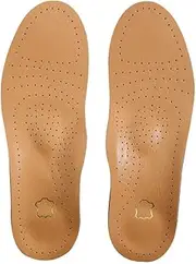 [Generic] Leather Insoles Arch SupportsInsoles for Flat Feet Plantar Fasciitis Thin Soles with Semi-Rigid Arch Support Cushion Pads for Metatarsal Pain Relief (Dark brown, 37-38)