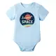 【Baby 童衣】任選 獨家自印藍色短袖寶寶包屁衣 可愛印花圓領嬰兒短袖爬服 66260(太空)