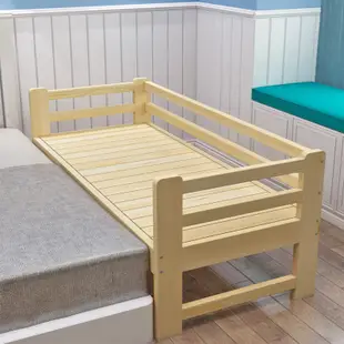 免運費 床架 加寬床 加長實木床 松木床架 單人床 兒童床 雙人床 拼接床 可客製  OX2m